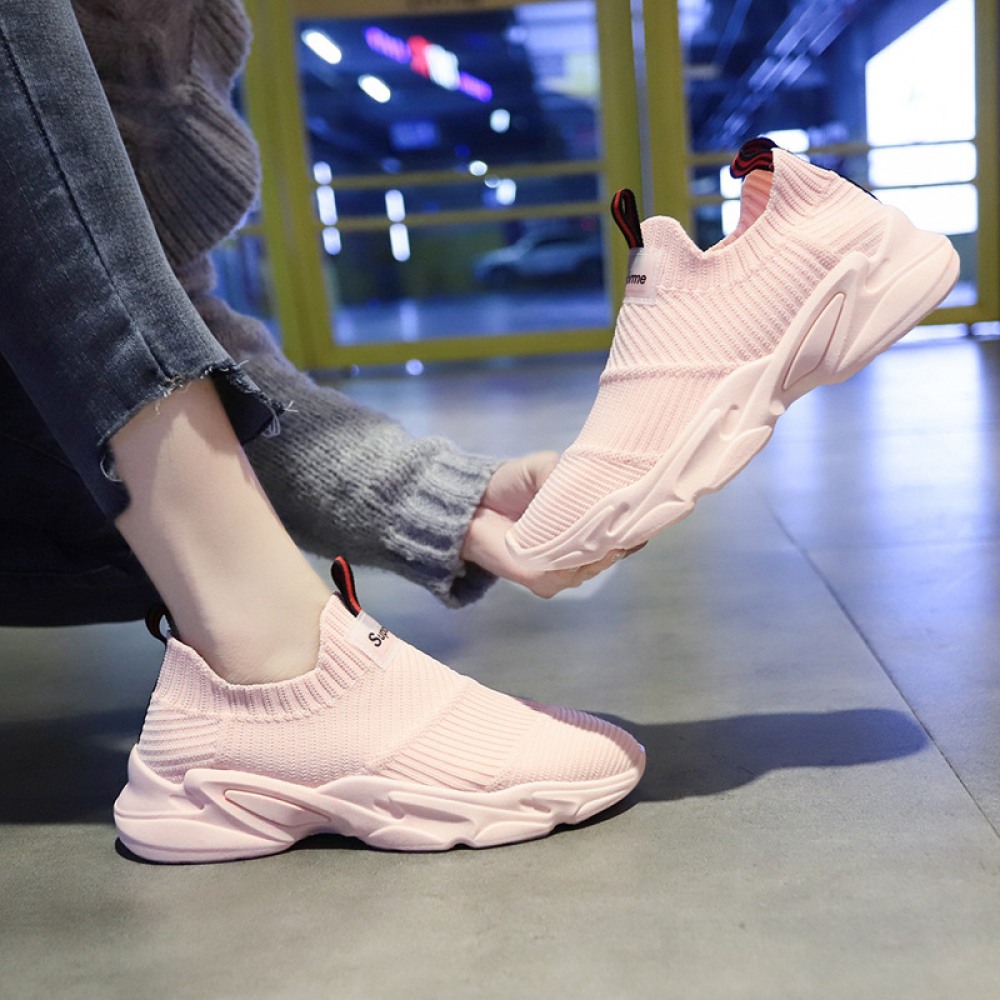 Women's Spring New Height Increase White Casual Sports Shoes